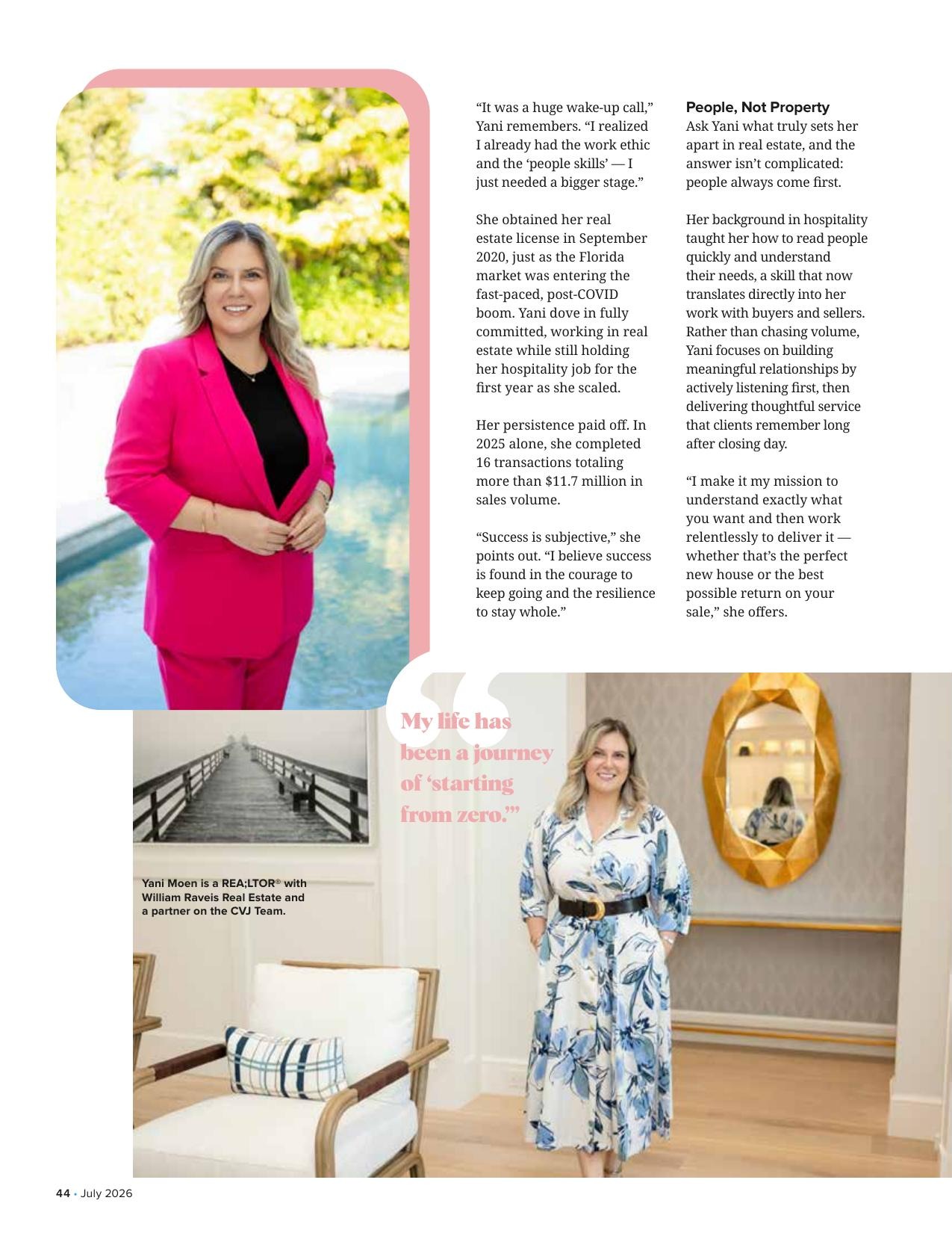 Naples Real Producers, July 2026 — Yani Moen feature, page 3